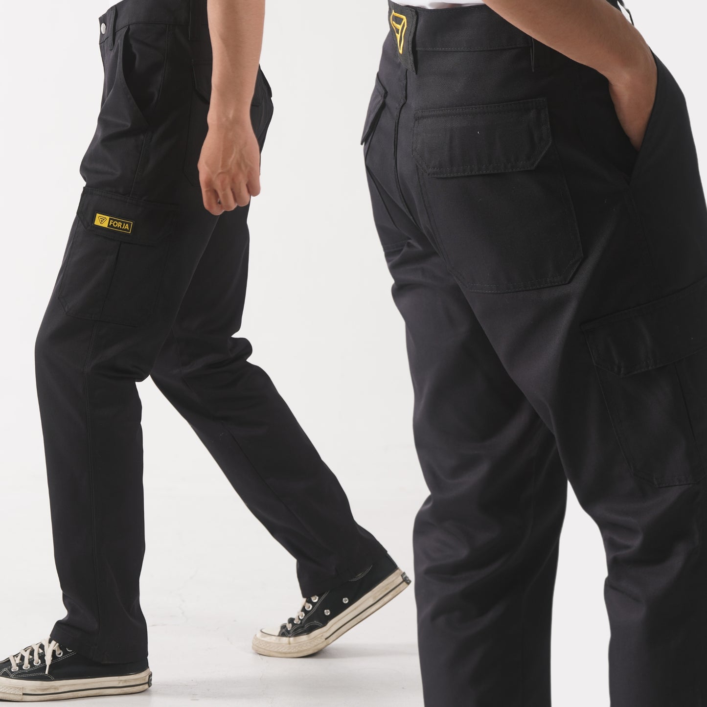 FORJA Cargo Trousers with six pockets in Black | FI-550