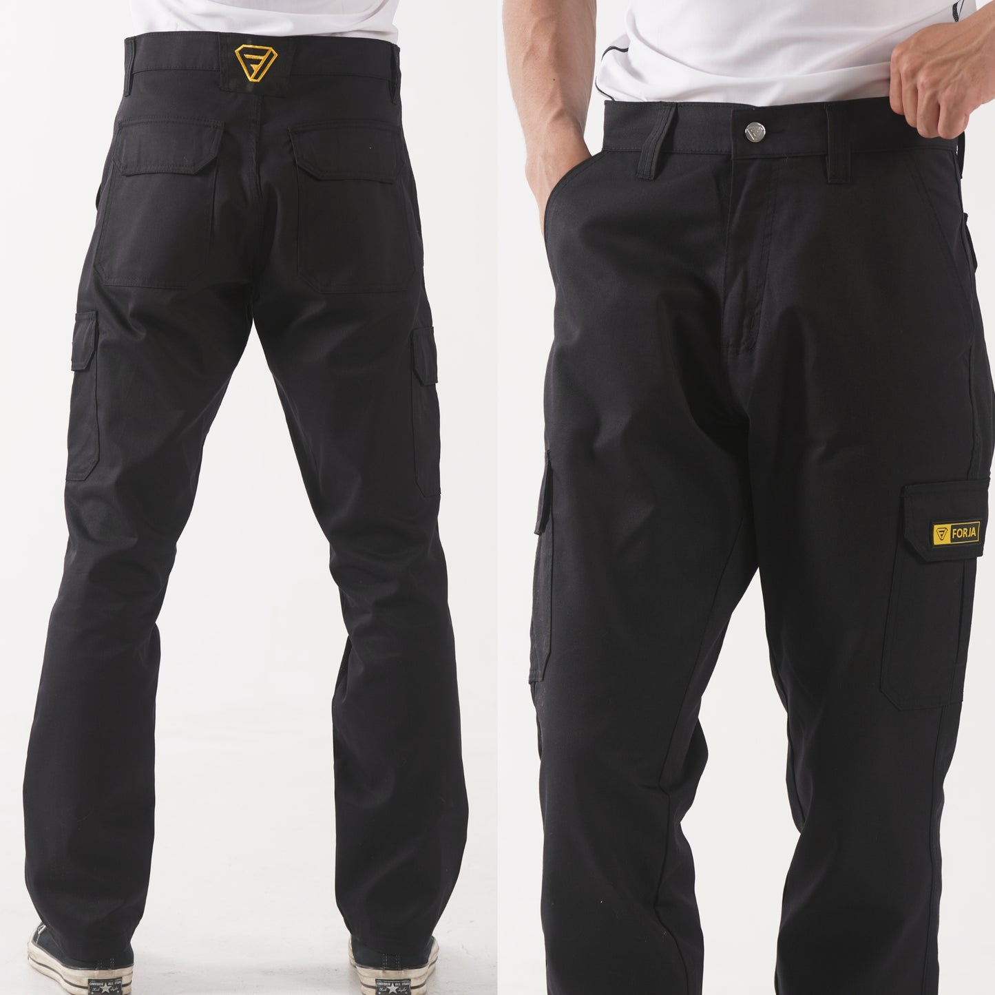 FORJA Cargo Trousers with six pockets in Black | FI-550