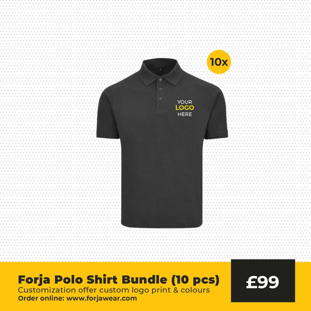 FORJA Custom Logo Work Polo Shirts | Personalized Name & Branding Solutions Forja Wears