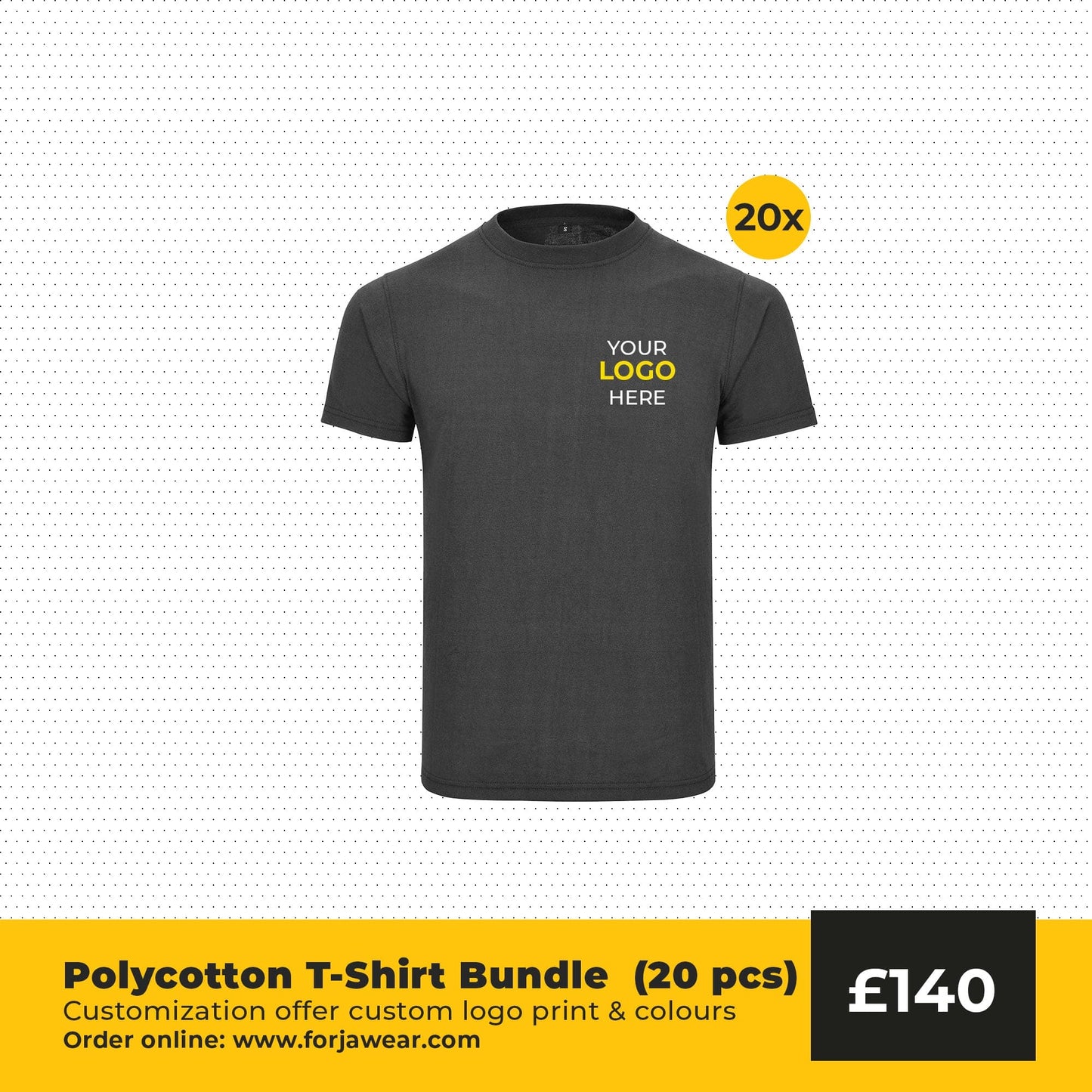Forja Polycotton T-Shirt Bundle (20 pcs) - Sizes S-XXL Forja Wears