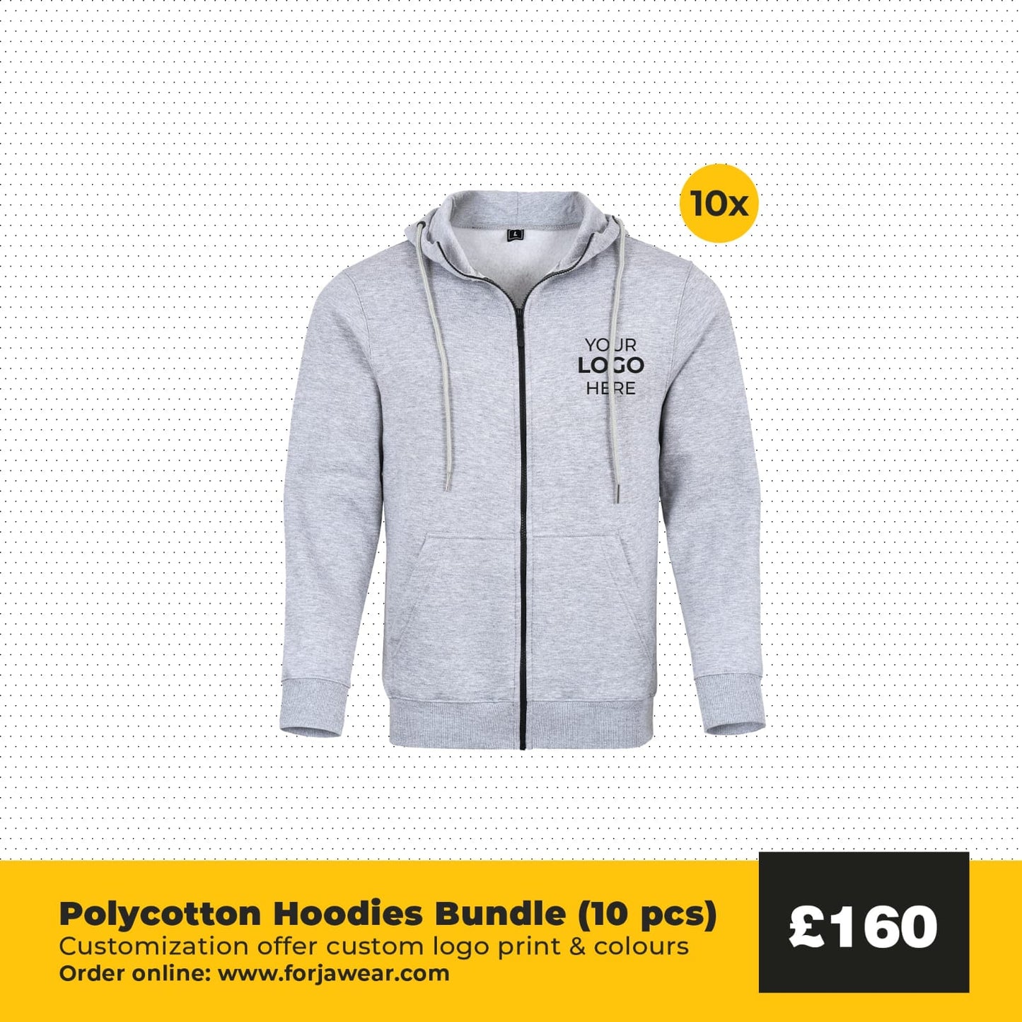 Forja Polycotton Hoodies Bundle (10 pcs) - Sizes S-XXL Forja Wears
