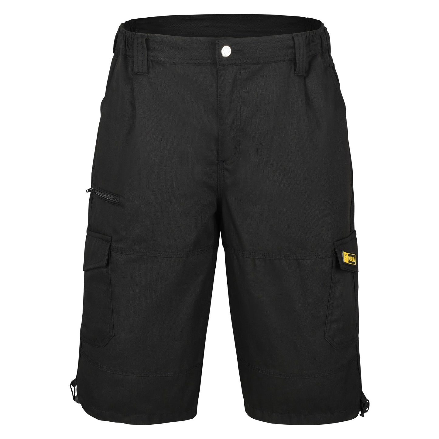 FORJA Cargo Shorts Men Multi Pocket Pants, 3/4 Loose Fit Casual Capri Hiking Black Shorts with Zip Pocket, Waist 30-44
