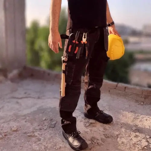 Man Wearing Trouser with Zip Pockets