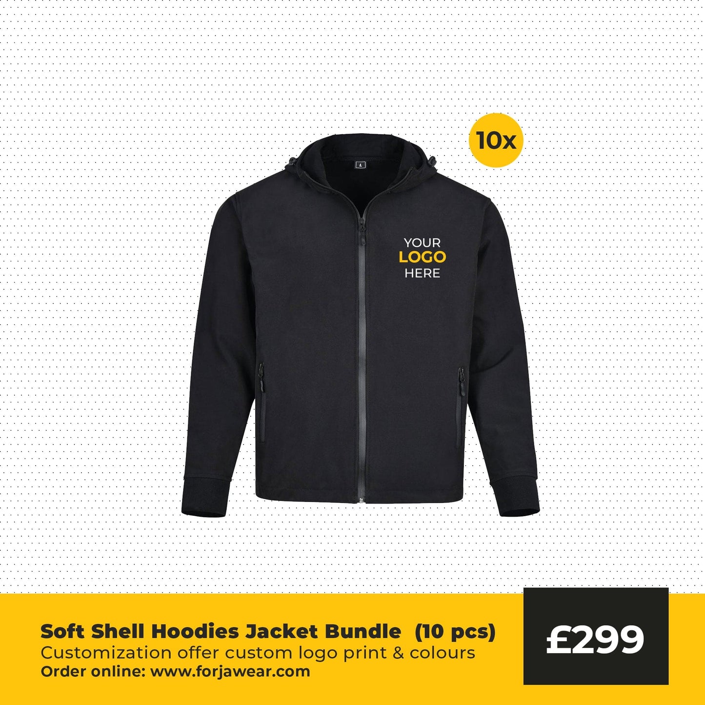 Forja Soft Shell Hoodies Jacket Bundle (10 pcs) - Sizes S-XXL Forja Wears