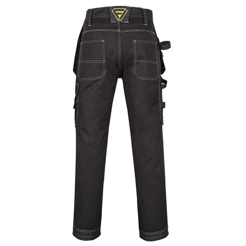 Multi Pocket Work Trousers Black Back