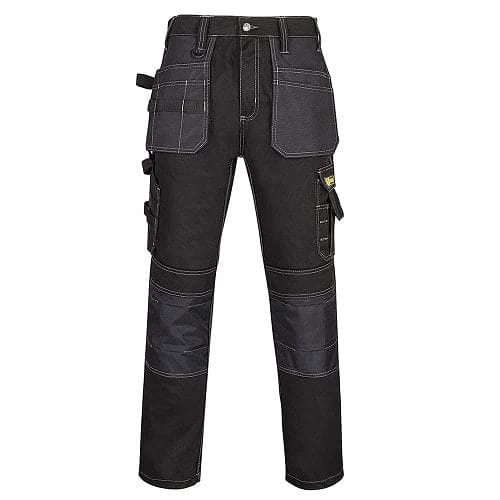Multi Pocket Work Trousers Black Front