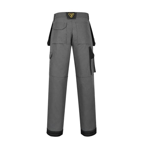 Multi Pocket Work Trousers Grey Back View