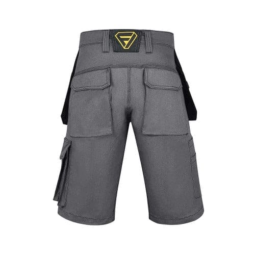Mens Grey Cargo Shorts Back