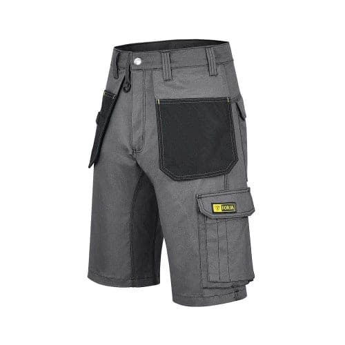 Mens Grey Cargo Shorts Side View