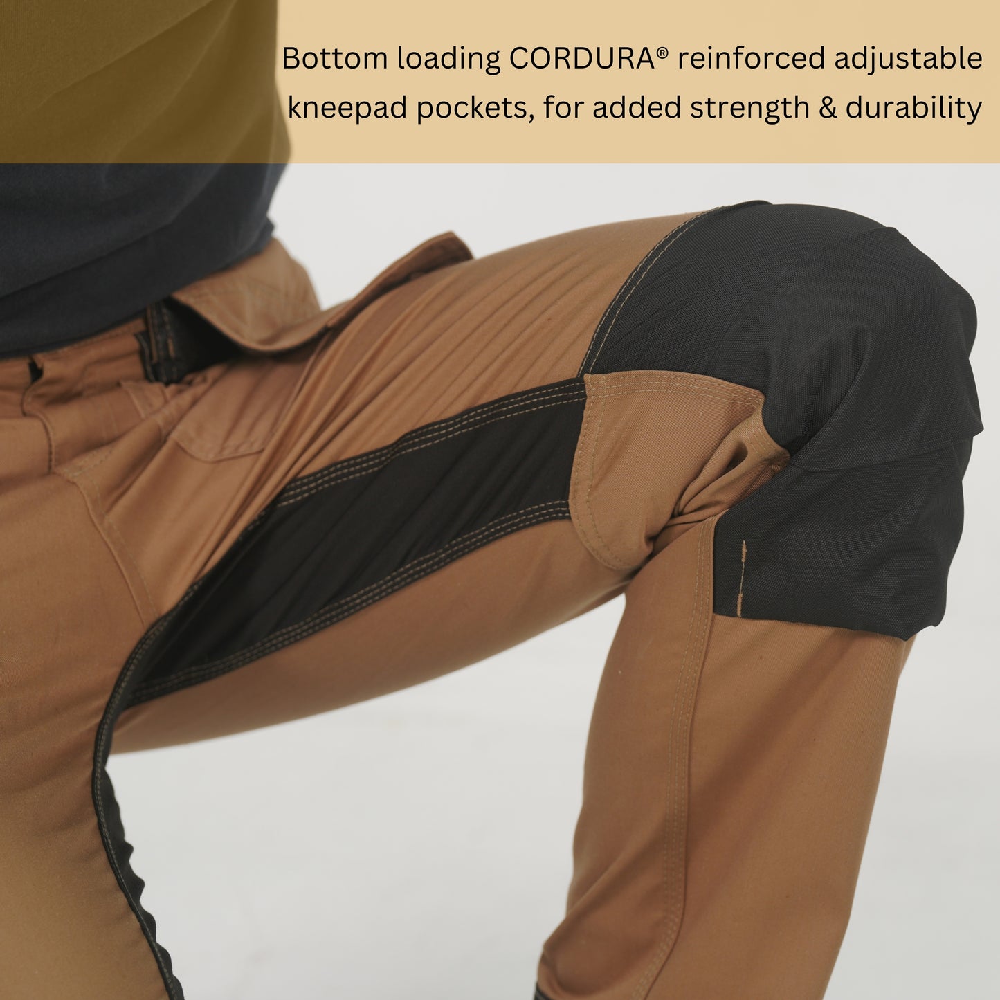 Forja Multi Pocket Work Trousers With Knee Pads & Holster Pockets Brown | Khaki Forja Wears