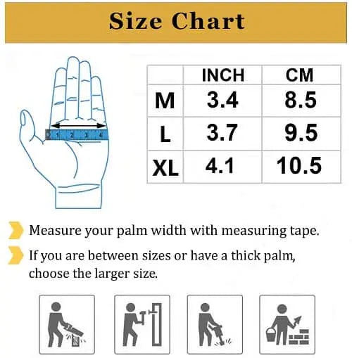 Leather Work Gloves Size Chart