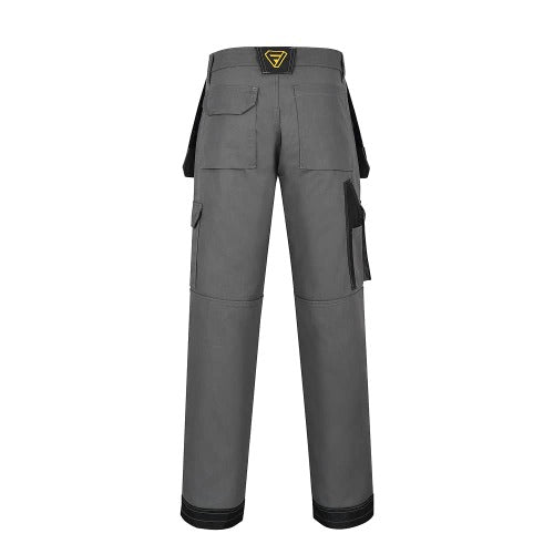 Multi Pocket Work Trousers Grey Back View